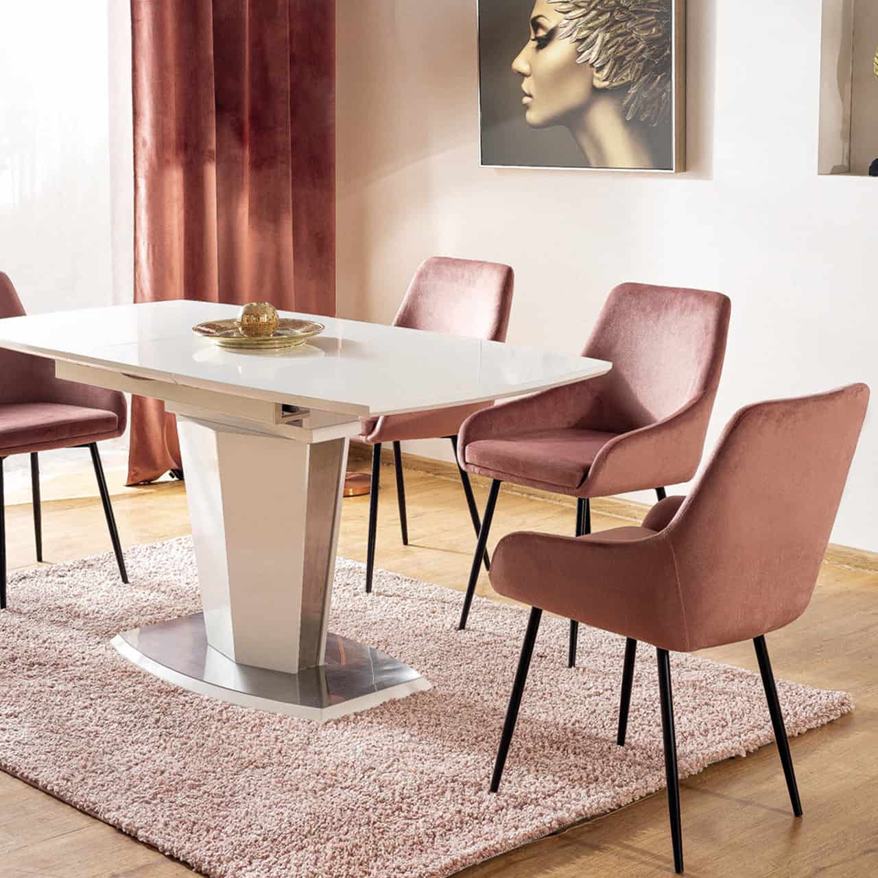 Стілець Albi velvet Античний рожевий Стілець Albi velvet Античний рожевий