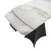 Стіл Обідній NORMAN CERAMIC White Golden Glossy